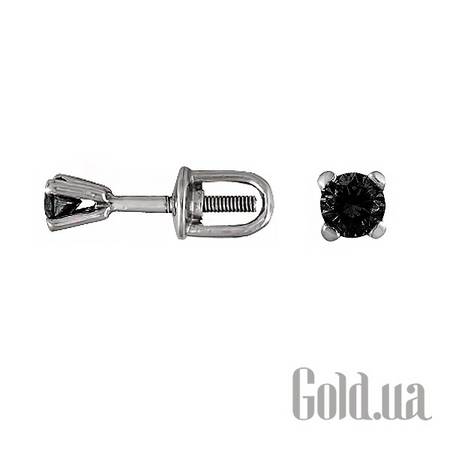 Серьги-гвоздики Золотые серьги с черными бриллиантами