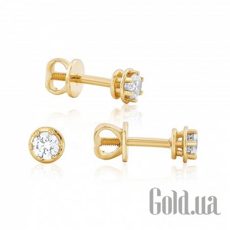 Серьги-гвоздики Золотые серьги с цирконием Swarovski Zirconia