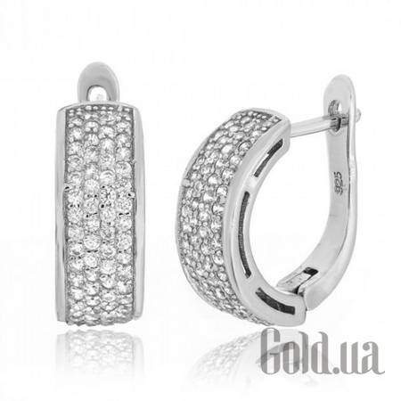 Серьги Серебряные серьги с куб. циркониями