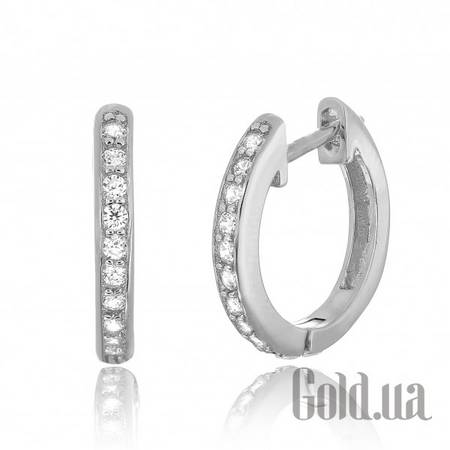 Серьги Серебряные серьги с  куб. циркониями