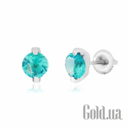 Серьги-гвоздики Серебряные серьги с куб. циркониями