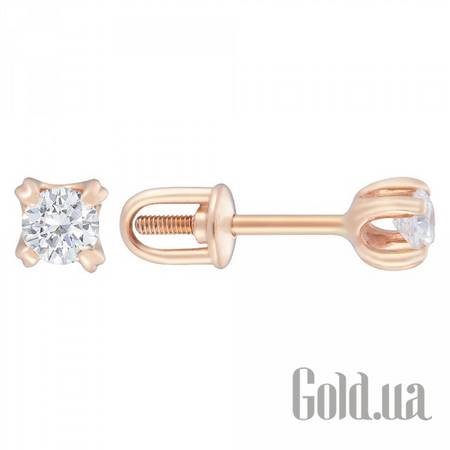 Серьги-гвоздики Золотые серьги с куб. циркониями