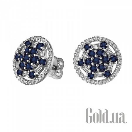 Серьги с подвесками Золотые серьги с бриллиантами и сапфирами