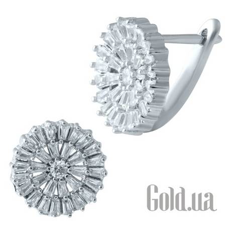 Серьги Серебряные серьги с куб. циркониями