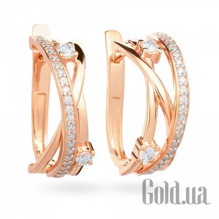 Серьги Золотые серьги с куб. циркониями