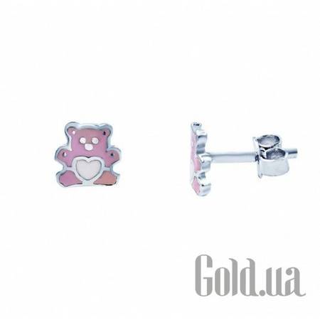 Детские серьги Серебряные серьги  с эмалью