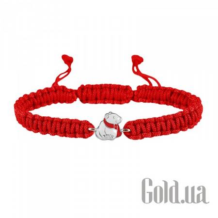 Браслет Детский браслет из нейлоновой нити с серебром и эмалью