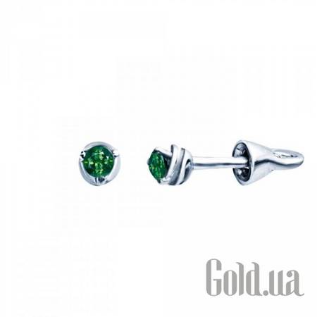 Серьги-гвоздики Серебряные серьги с куб. циркониями