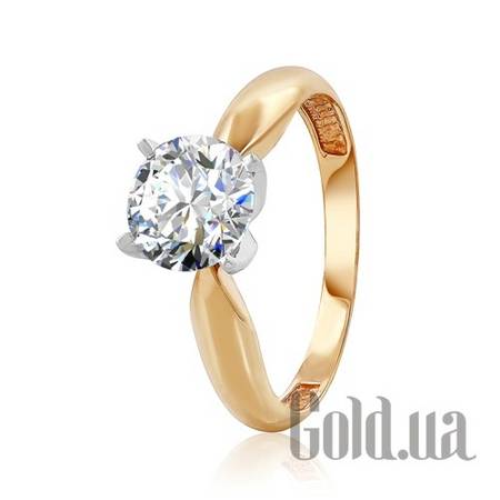 Кольцо Золотое кольцо с  камнем Swarovski, 18.5