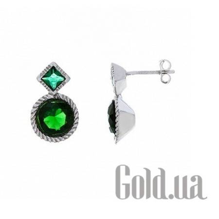 Серьги-гвоздики Серебряные серьги с куб. циркониями
