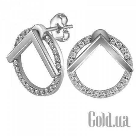 Серьги-гвоздики Серебряные серьги с кубическим цирконием