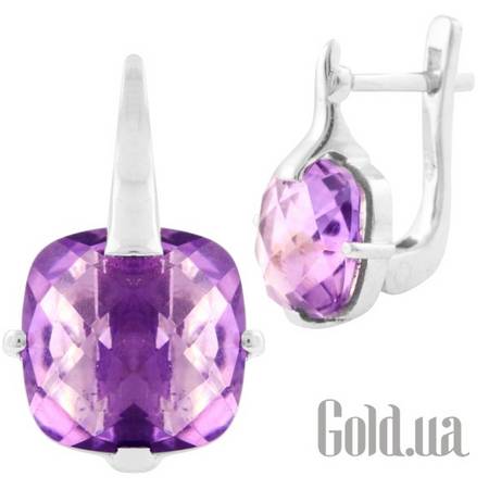 Серьги Серебряные серьги с аметистами