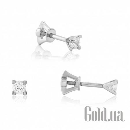 Серьги-гвоздики Золотые серьги с цирконием Swarovski Zirconia