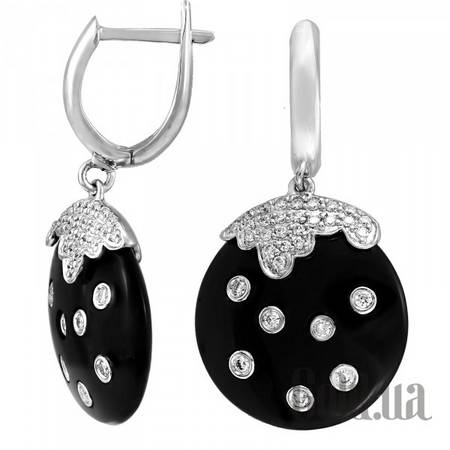 Серьги с подвесками Золотые серьги с бриллиантами и агатами