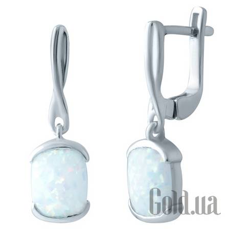 Серьги с подвесками Серебряные серьги с опалами