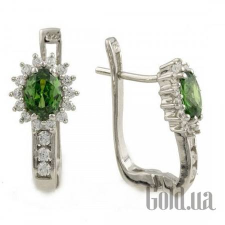Серьги Серебряные серьги с куб. циркониями