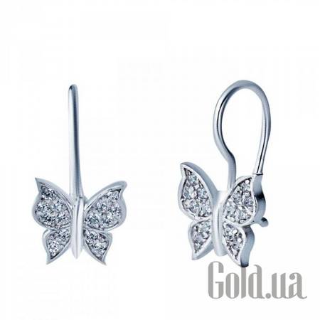 Серьги Серебряные серьги с куб. циркониями