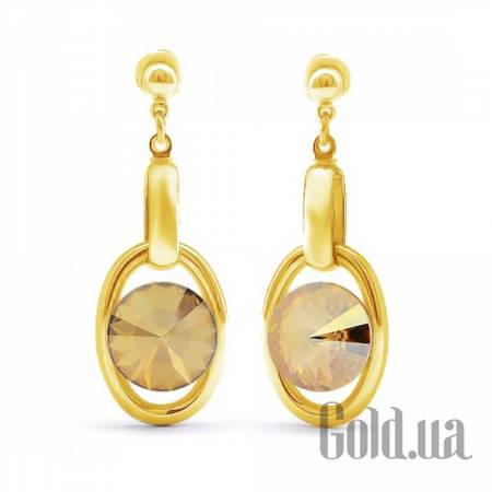Серьги с подвесками Серьги с кристаллами Swarovski в позолоте