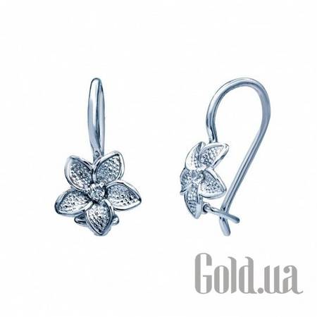 Серьги Серебряные серьги  с куб. циркониями