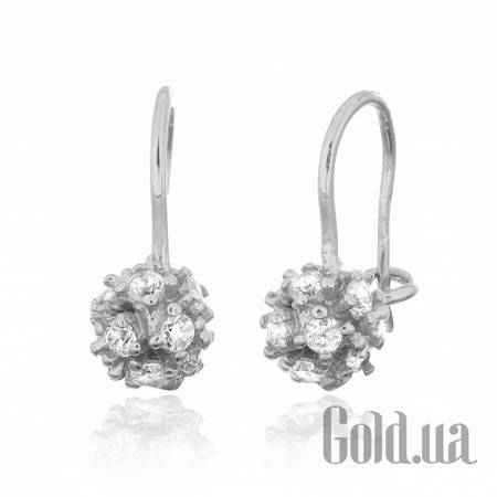 Серьги Серебряные серьги  с куб. циркониями