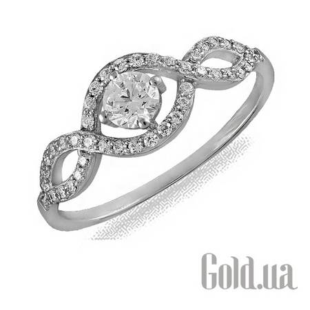 Кольцо Серебряное кольцо с куб. циркониями, 17