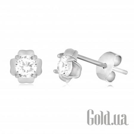 Серьги-гвоздики Серебряные серьги с куб. циркониями