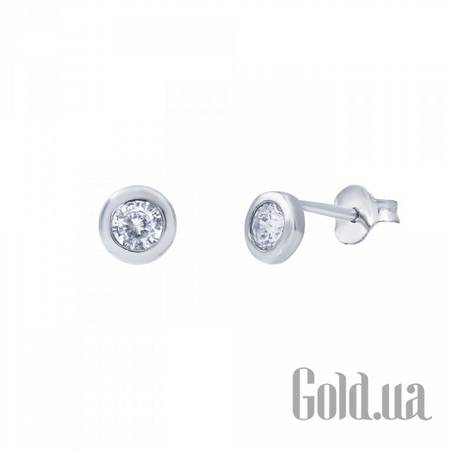 Серьги-гвоздики Серебряные серьги с куб. циркониями