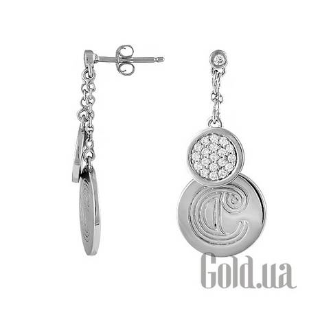 Серьги с подвесками Серебряные серьги с куб. циркониями