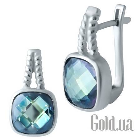 Серьги Серебряные серьги с топазами