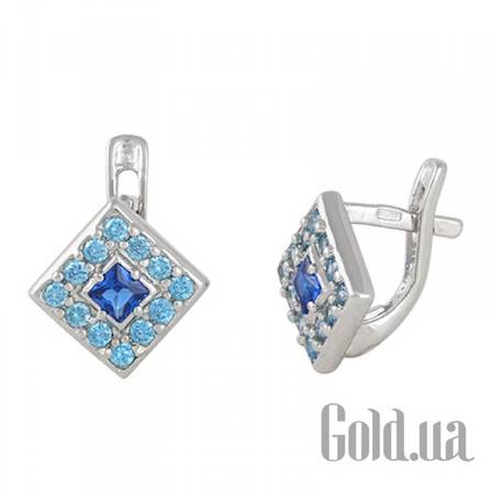 Серьги Серебряные серьги с куб. циркониями