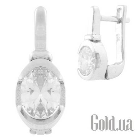 Серьги Серебряные серьги с куб. циркониями