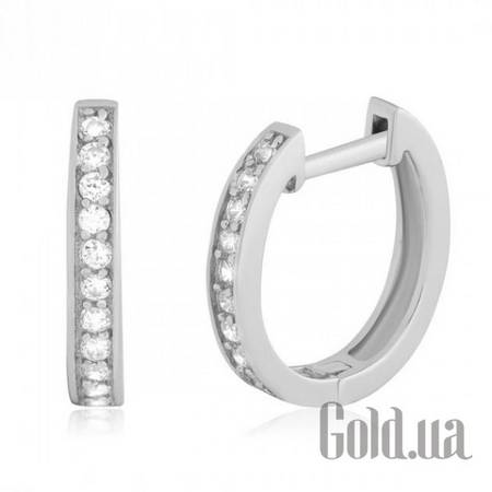 Серьги-кольца Серебряные серьги с куб. циркониями