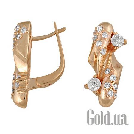Серьги Золотые серьги с куб. циркониями