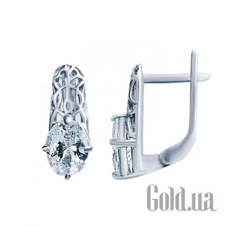 Серьги Серебряные серьги с куб. циркониями