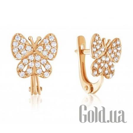 Серьги Золотые серьги с куб. циркониями