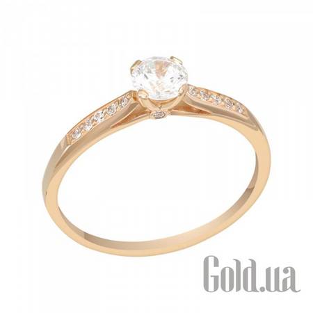 Кольцо Золотое кольцо с куб. циркониями, 18
