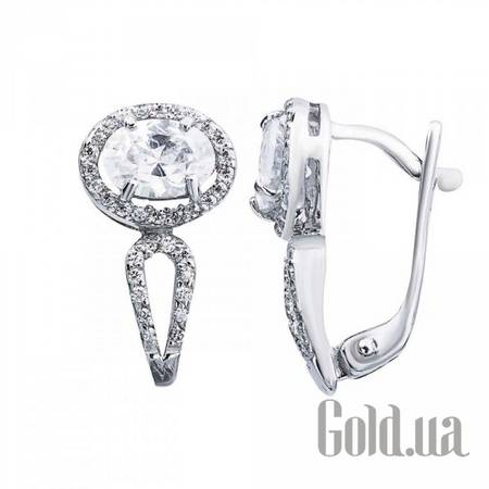 Серьги Серебряные серьги с куб. циркониями