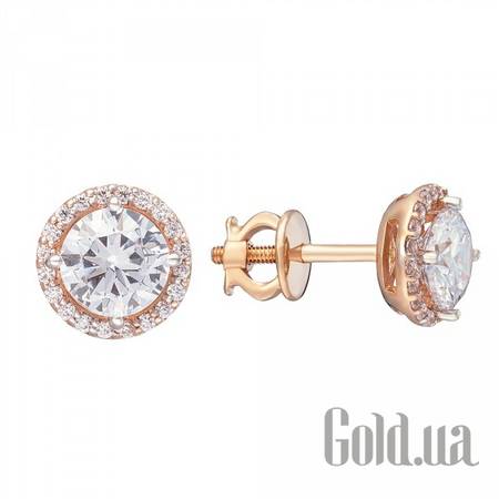 Серьги-гвоздики Золотые серьги с куб. циркониями