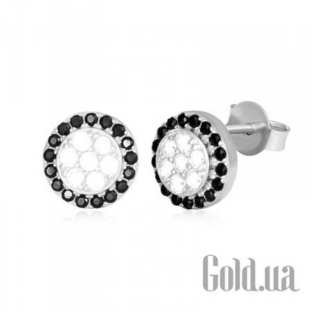 Серьги-гвоздики Серебряные серьги с куб. циркониями