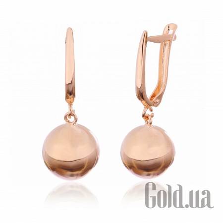 Серьги с подвесками Серебряные серьги  в позолоте