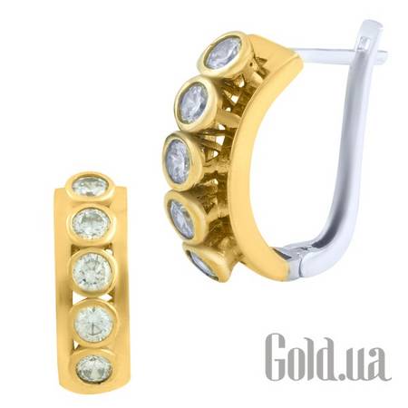 Серьги Серебряные серьги с куб. циркониями