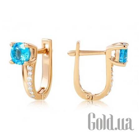 Серьги Золотые серьги с топазами и куб. циркониями