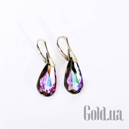 Серьги Серебряные серьги с кристаллами Swarovski