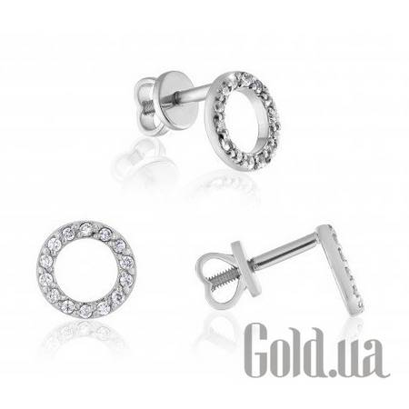 Серьги-гвоздики Золотые серьги с куб. циркониями