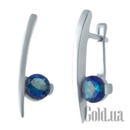 Серьги Серебряные серьги с топазами