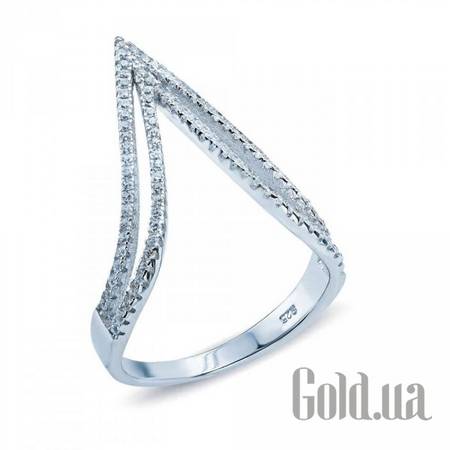 Женские кольца Женское серебряное кольцо с куб. циркониями, 17.5