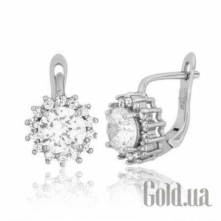 Серьги Серебряные серьги с  куб. циркониями