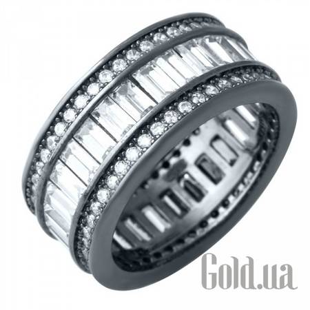 Обручальное кольцо Серебряное обручальное кольцо с куб. циркониями, 18