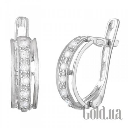Серьги Серебряные серьги с куб. циркониями