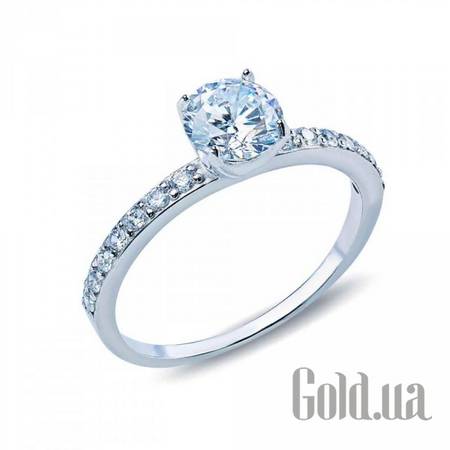 Кольцо Серебряное кольцо с куб. циркониями, 15.5